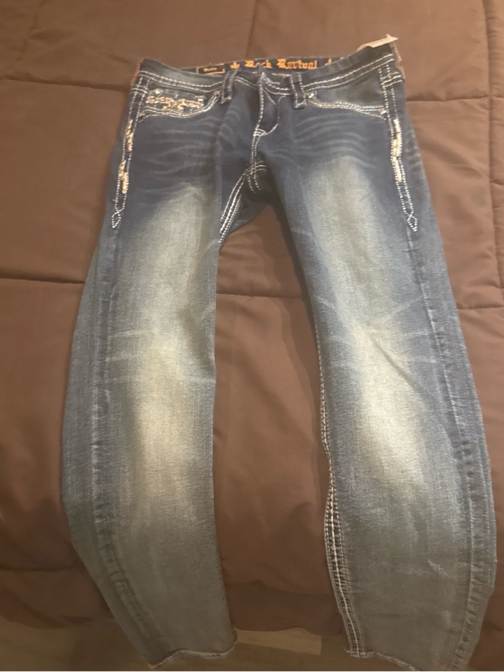 Rock Revival Men’s Slim Straight Jeans - Blue Fade